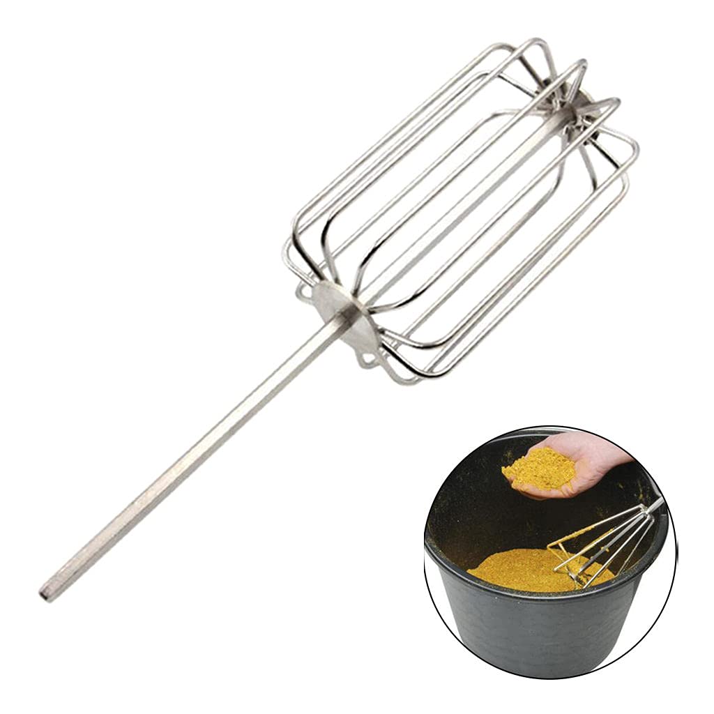 Mélangeur D'amorce 11 Lames en Acier Inoxydable, Malaxeur Mortier Colle et Peinture, Accessoire de Mélange 11.81 pouces pour Pêche et Bricolage