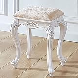 MIQXUANドレッサーチェア 化粧椅子イス 鏡台用 家庭用 椅子のみ スツール チェア ドレッサーチェア 白 木製 猫足 アンティーク