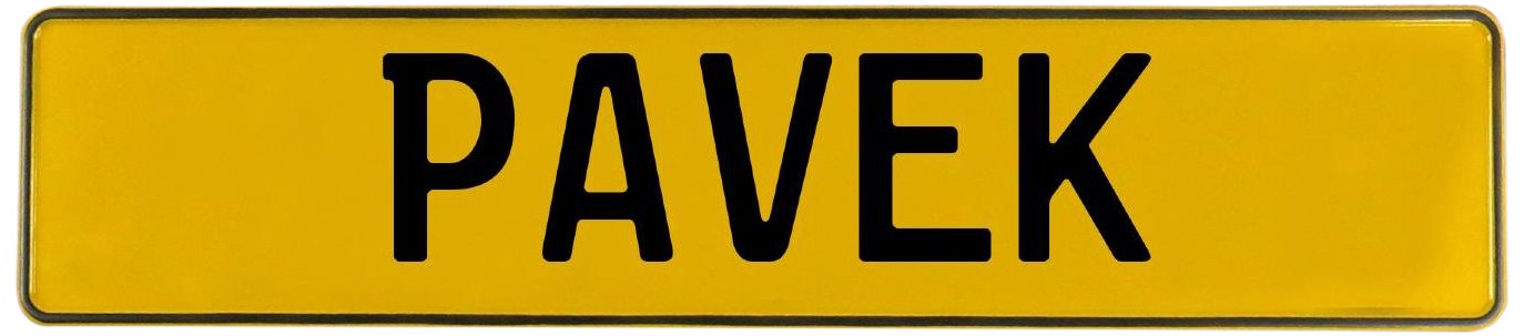 Vintage Parts 740047 Wall Art (Pavek Yellow Stamped Aluminum Street Sign Mancave), 1 Pack