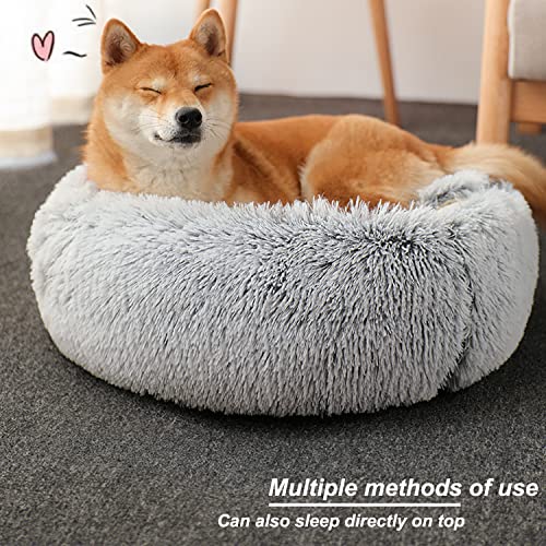 Suoxu Cat Bed,Calming Small Dog Bed, Indoor Cat Puppy Sleeping Faux Fur Warm Soft Plush Donut Cuddler Pet Bed, Non-Slip Bottom Cat Cushion Cave Bed,Machine Washable #TOP4
