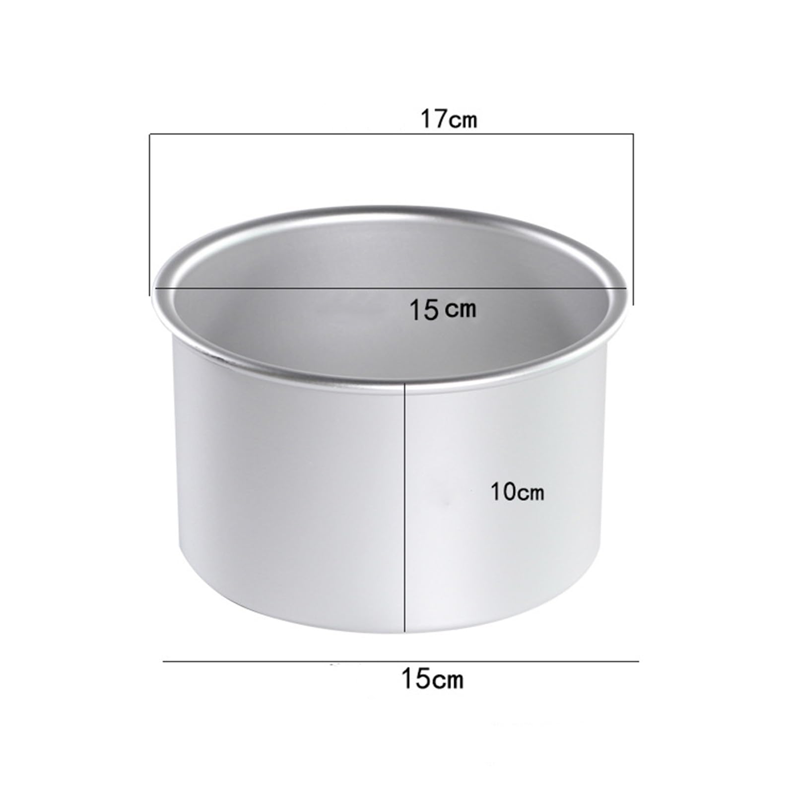 Backform für Kuchen Aluminiumlegierung, flacher Rand, gerade, erhöhte Kuchenformen, Mousse-Kuchenformen, Live-Boden-Kuchenformen, 4/6/8 Zoll, 3-teiliges Set