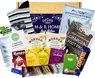 Get Well Soon Hamper for Men - Large Self Care Package for Him | Includes Tea, Socks, Chocolate, Lip Balm, Biscuits | Gifts For Couples, Get Well Soon, Father's Day or Birthday | British Gift Baskets