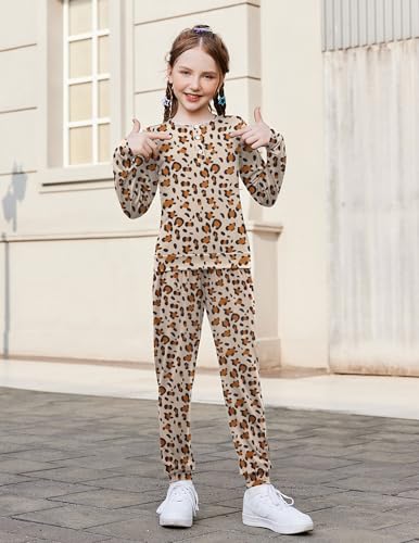 Arshiner Girls Clothes Crew Neck Long Sleeve Tops and Pants Set with Pockets Fall Outfits 5-13 Years3