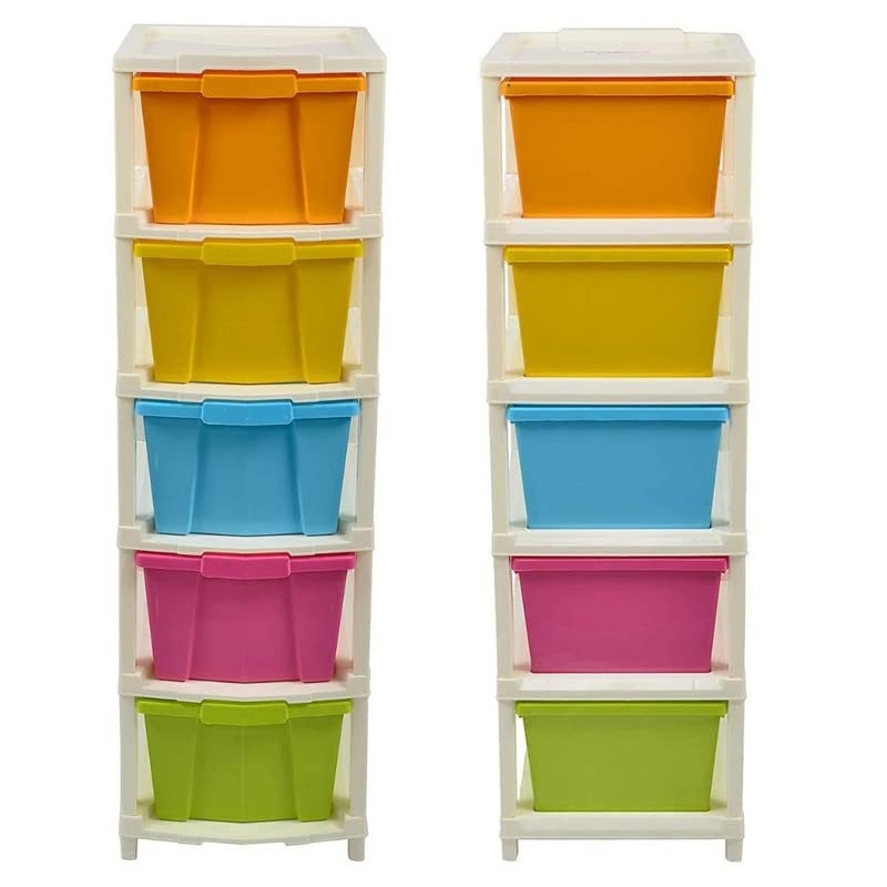 Image of Drumstone Multi-Purpose Modular Drawer Storage System, Multicolour, 5 XL, Rectangular, 3.14 X 3.74 X 11.41 Inches, Plastic