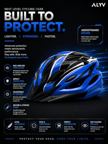 Image of ALYV Bicycle Helmet for Men & Women | Lightweight Adjustable Cycling Helmet