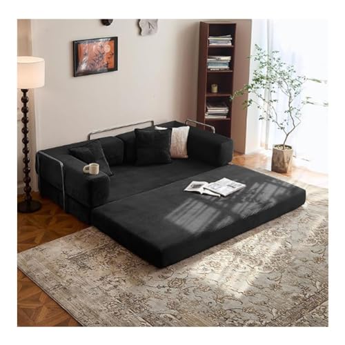 Ghygetrich Puff Cama, Sofa Comprimido Sofa Cama Plegable Sofa 3 Plazas Oferta Sofa Modular Sofas Cama Sofa Espuma Comprimida Black 180 * 100 * 70cm