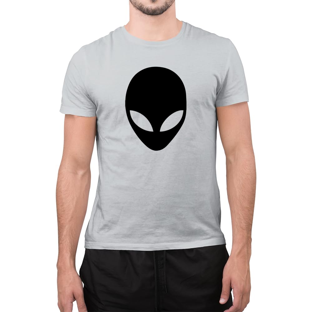 Alien Mask Outer Life Earth Mars Novelty Tumblr Style Cute Unisex T-Shirt (Grey, Medium)