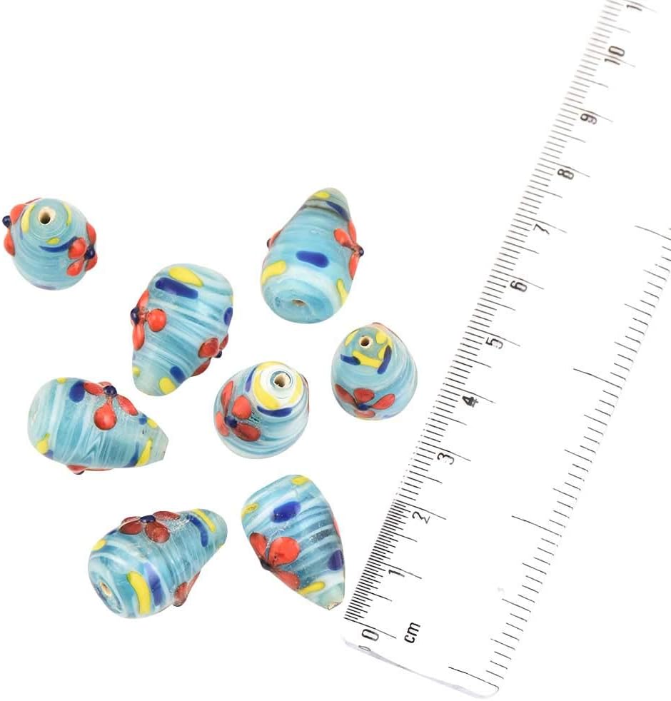 Indian Shelf Vocalforlocal Handmade Cross Design Sky Blue Loose Glass Beads for DIY Jewellery Making Beading Art and Crafts (Sky Blue, 2.25 cm)-Pack of 12