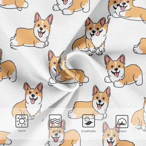 Wusikd Cute Corgi Dog Girls' Underwear Cotton Cartoon Girls Briefs Soft Toddler Underwear 5T3