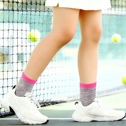 Image of 12 Pairs Kids Cotton Crew Socks, Unisex School Socks Ages 1-13
