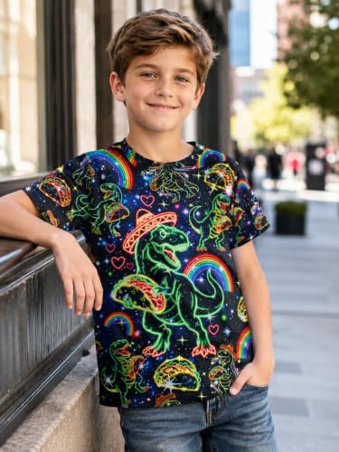 Image of uideazone Boys 3D Graphic T-Shirts Short Sleeve Crew Neck Tees 4-16Y