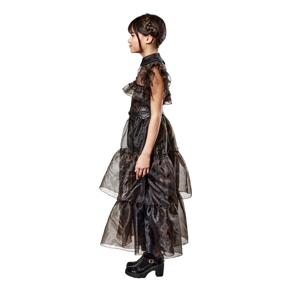 Rubie's Costume per bambina Mercoledi Wednesday Addams Raven Dance - Vestito e cintura, Halloween, Carnevale, Feste e cosplay