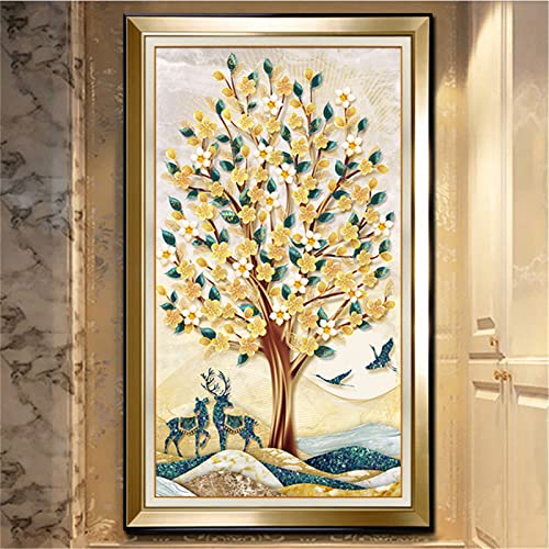 Diamond Painting complet arbre abstrait strass carrés 70x200cm pour adulte
