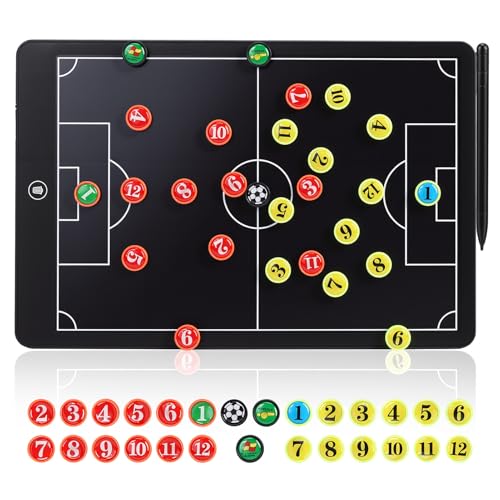 Placa tática LCD de 16 polegadas para futebol, placa eletrónica aprimorada, bloco de escrita tático magnético com moldura ABS ecológica, impermeável, resistente a quedas com caneta para
