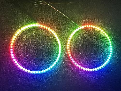 2PCS 70MM Dream Color Chase Car Angel Eyes LED Halo