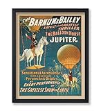 Poster Master Jupiter The Balloon Horse Poster - Retro The Greatest Show on Earth Print - Circus Art - Performance Art - Antique Whimsical Kid's Room or Living Room Decor - 8x10 UNFRAMED Wall Art