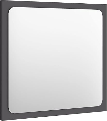 Miniatura 5 de Keketa Espejo de baño para pared gris 15.7 x 0.6 x 14.6 pulgadas, madera de ingeniería