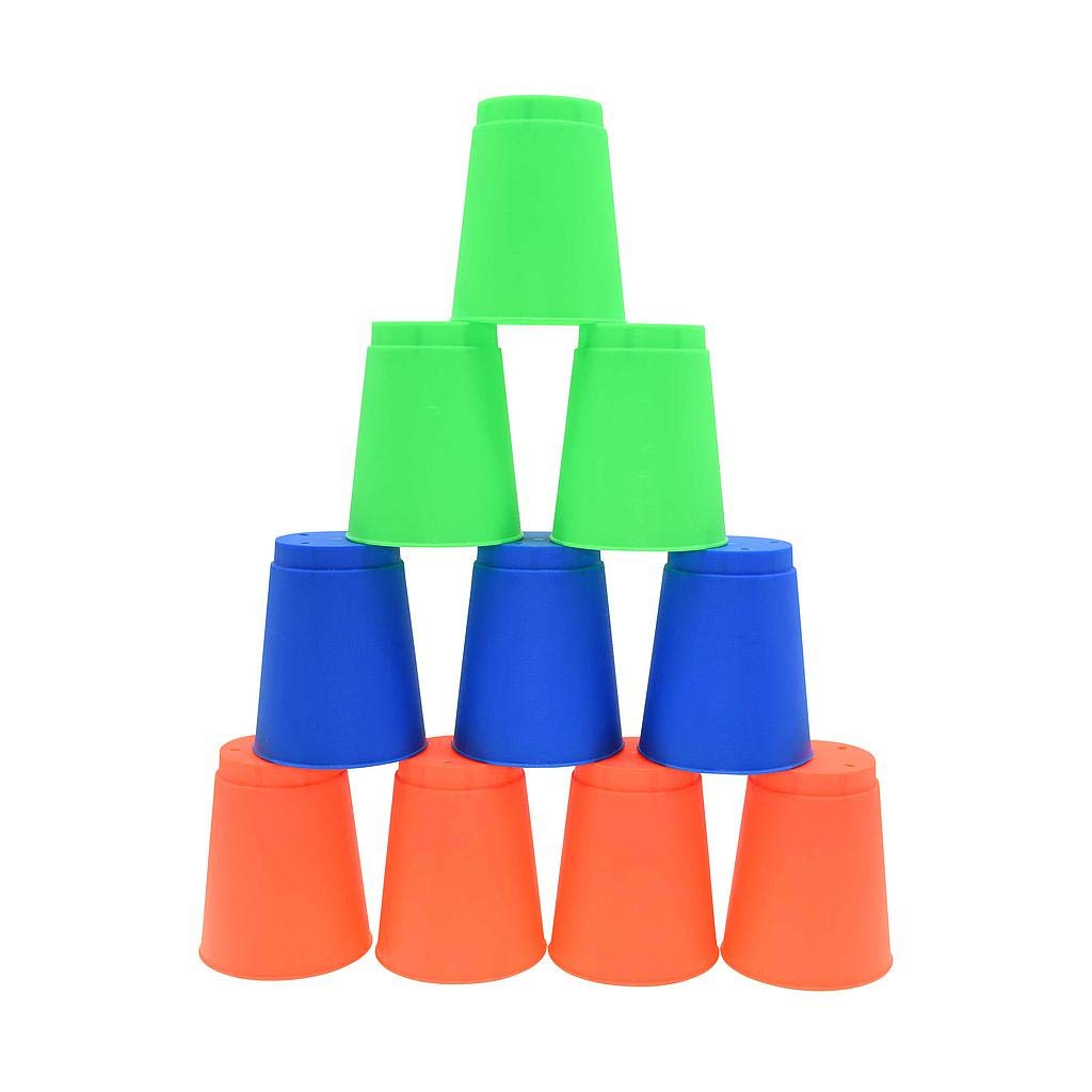 Pre-Sport Unisex-Youth Stacking Cups (Pack of 12), Blue/Green/Orange