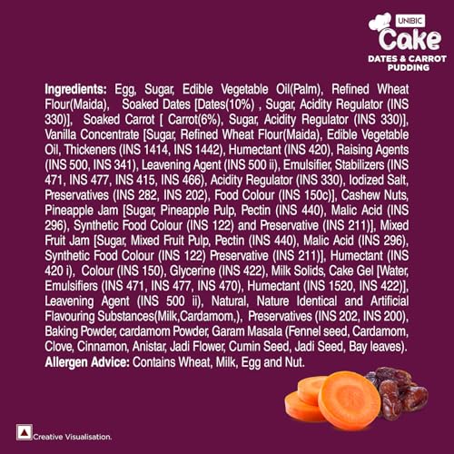 Image of Unibic Foods India Pvt Cake - Dates & Carrot 220Gm (Pack of 2)