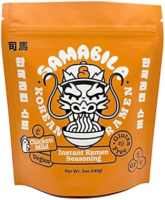 SAMABILA Chicken Instant Ramen Seasoning - Gluten Free - Vegan - Mild - Premium Instant Noodle Soup Powder - 5 oz