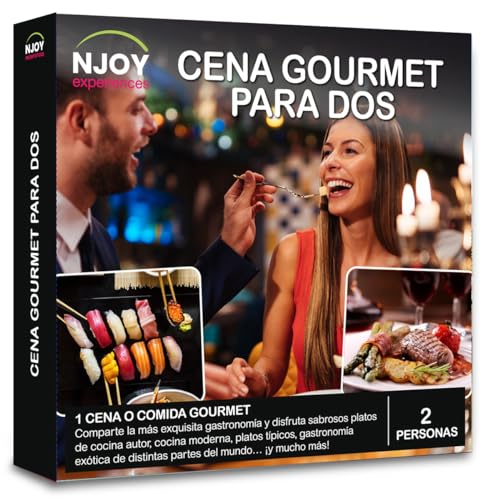 NJOY Experiences- Caja Regalo – CENA GOURMET para 2 - Idea de Regalo – Experiencia Gastronómica para dos personas