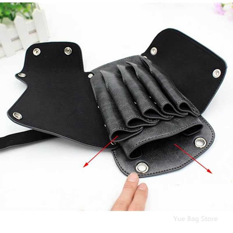 Sac pour matériel de coiffure Étui en cuir PU for ciseaux à cheveux, pochette for coiffeur, rivets, ceinture d'épaule, sac de barbier