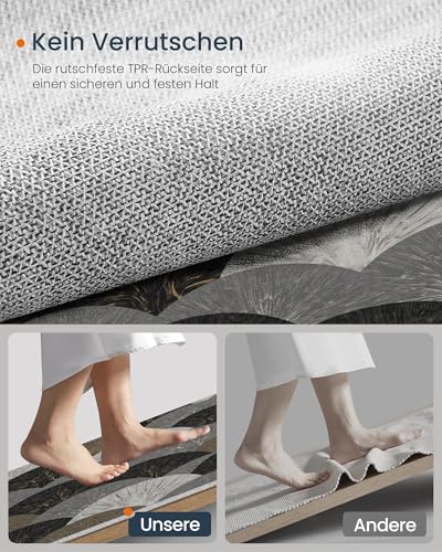 Paillasson absorbant d'entrée en éventail 50x80cm gris foncé lavable