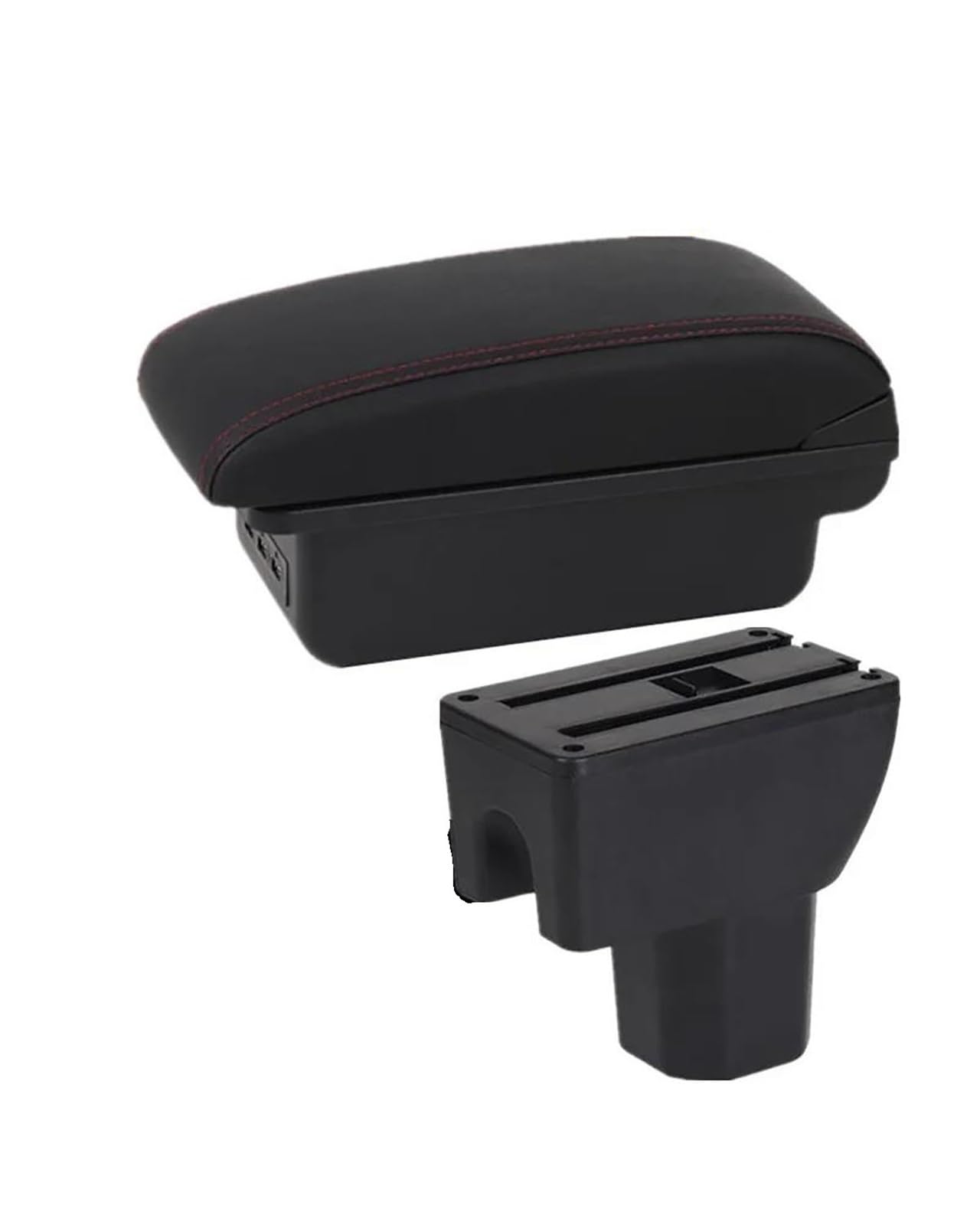 HGYFS5 Car Armrest For Suzuki For IGNIS Armrest Box Car Armrest Box Dedicated Retrofit Parts Interior Storage Box Car Accessories Car Armrest Box(B1 Black red 3USB)