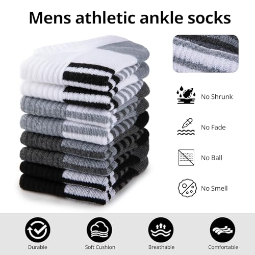 COOVAN Mens Athletic Socks 12 Pack Ankle Low Cut Breathable Running Socks,Socks for Men Shoe Size 6-123