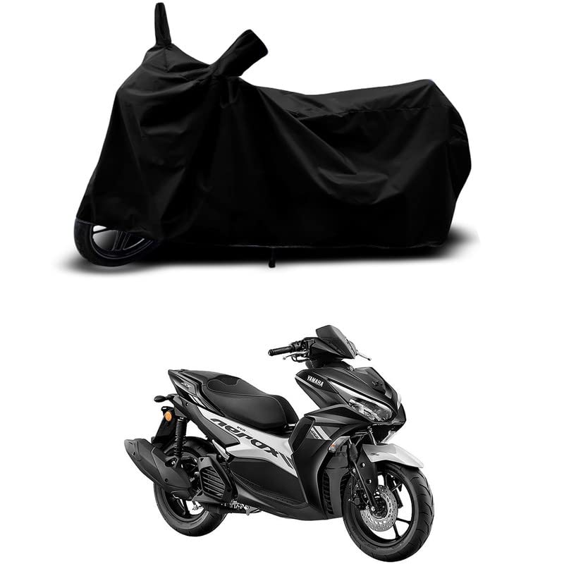 Image of 100% Scratchproof /UV-Rays /Heat Protection /Birds Dropping /Water Resistant /Dust Proof /Waterproof /Full Bike Scooty Two Wheeler Body Cover Compatible for Aerox 155 All Varients[Black]