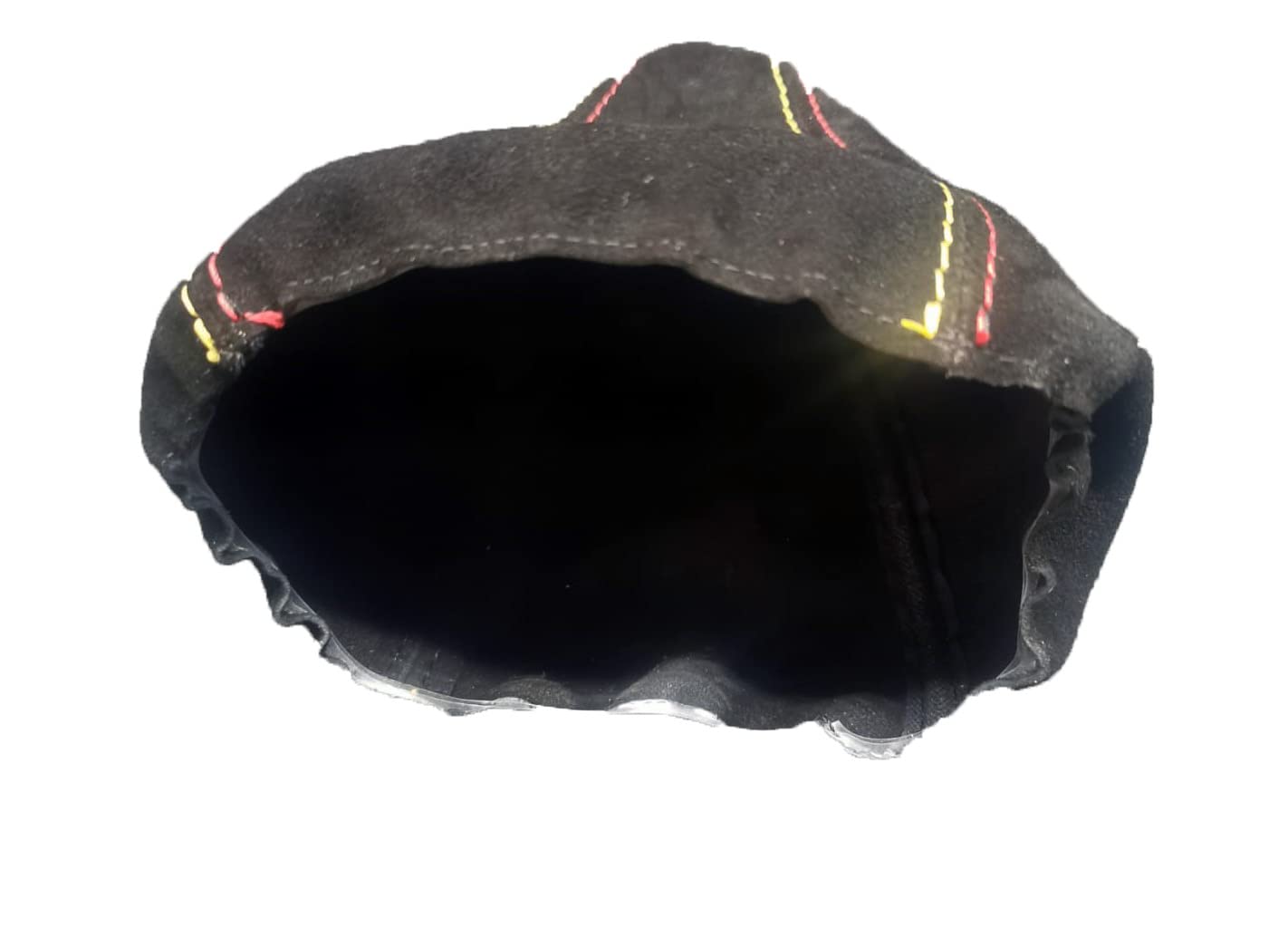 cuffia leva cambio compatibile con Grande Punto EVO Vera Pelle scamosciata cuciture gialle rosse