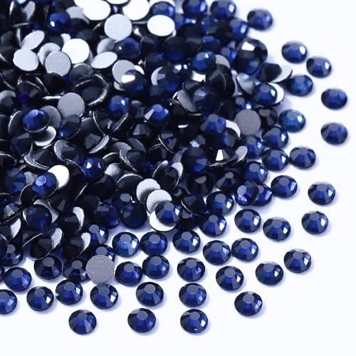 Image of Montana Flatback Rhinestones, Glass Rhinestones for Nail Art and Craft, Glue Fix, Loose Crystal Gemstones(Montana, SS6, 1440pcs, 1.9-2.0mm)