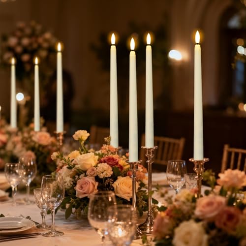 Image of Wondise 24 Pack Flameless Taper Candles, Battery Operated Candlesticks