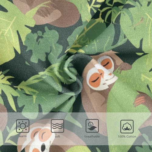 Wusikd Sloths Sleeping Boys' Underwear Cotton Leaves Boys Briefs Soft Toddler Underwear 2T3