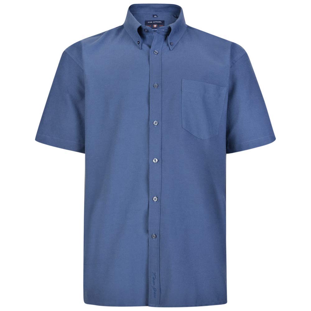KAM Navy Oxford Short Sleeve Shirt - Men's