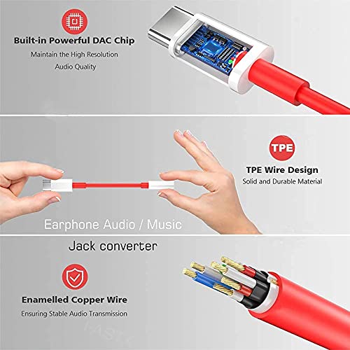 Image of BigPlayer Trending Type C to 3.5 mm Jack Audio Connector, Noise Cancelling Headphones Jack Converter Audio Adapter for OnePlus Phones