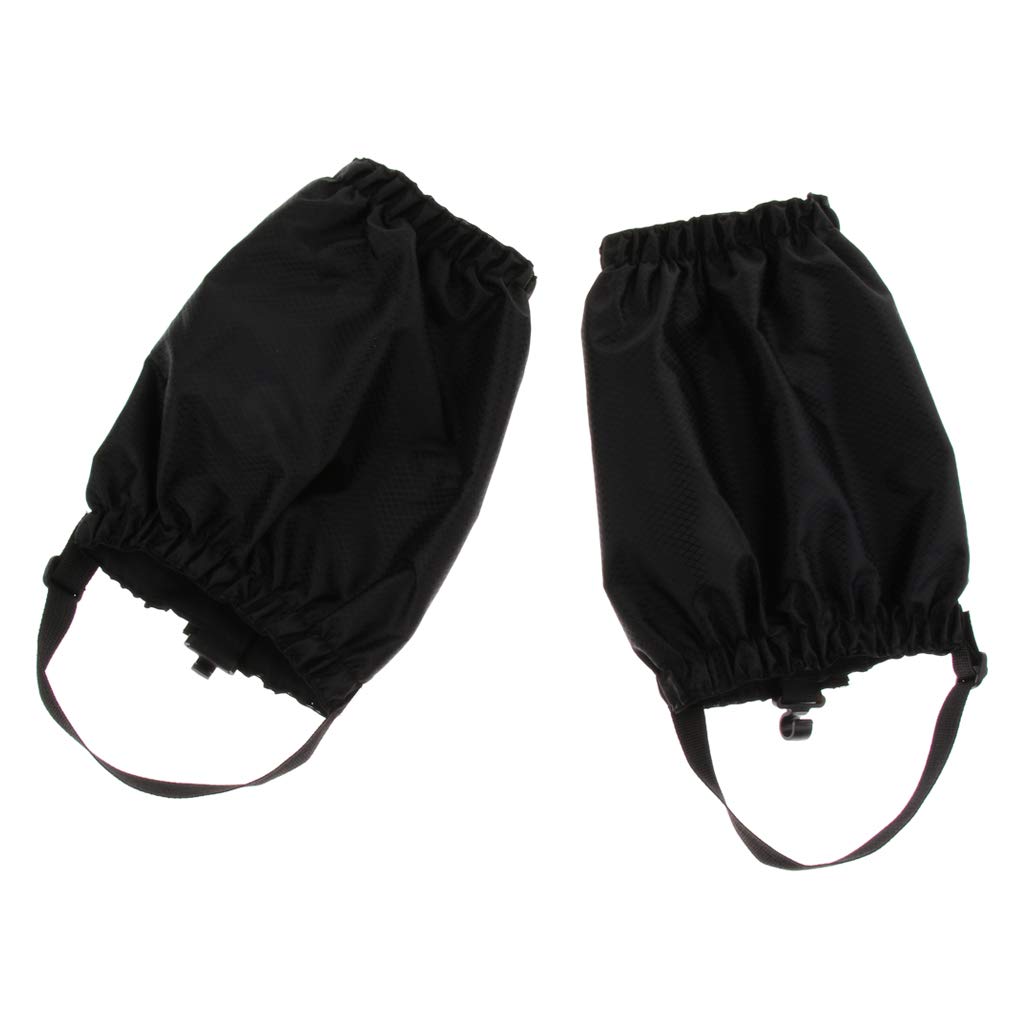 Polainas de tobillo impermeables ajustables para senderismo mochilero - Negro 2 pares