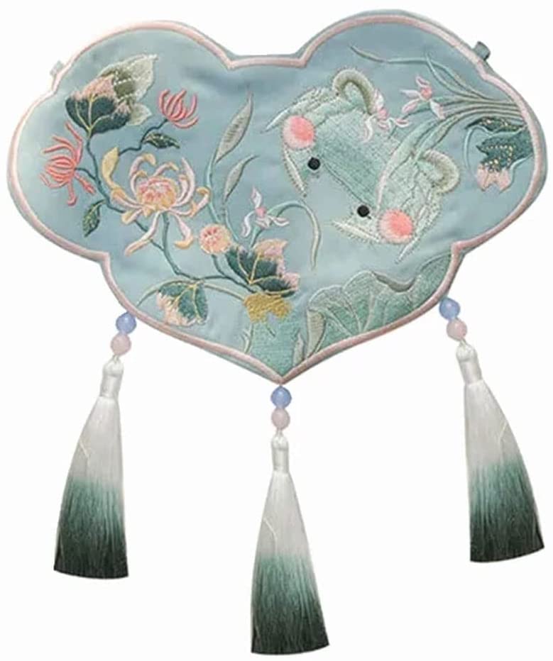 Traditionellen Hanfu Zubehör Frauen Taschen Münze Schlüssel Fall Doppel-seitige Stickerei Antiken