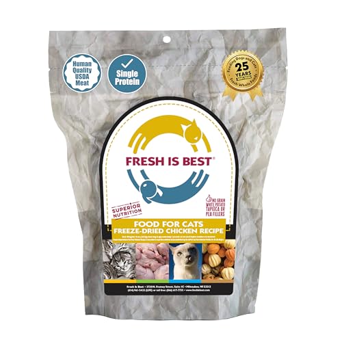 Fresh Is Best Chicken Freeze Dried Cat Food Raw Cat Food for Kittens & Adult Felines High-Protein Freeze Dried Raw Chicken in Resealable Zipper Bag Made in the USA 8 oz