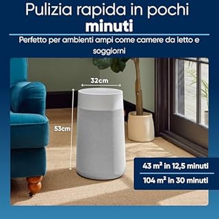 BLUEAIR Purificatore d'aria per ambienti fino a 103 m² – Intelligente, silenzioso, tecnologia HEPASilent, rimuove allergeni, peli di animali domestici, fumo, polvere e muffa - Blue Pure 3450i Max