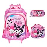Kit Mochila Infantil Rodinha Feminina Resistente Espaçosa