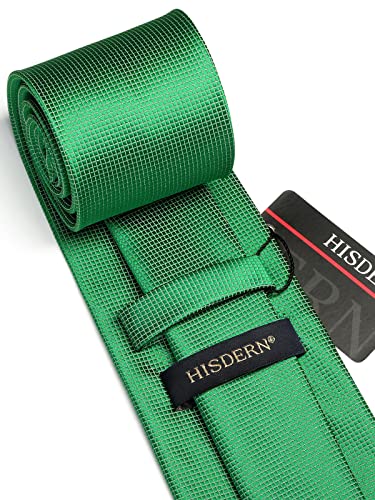 Image of HISDERN Ties for Men Solid Houndstooth Neckties Handkerchief Formal Business Tie & Pocket Square Set Wedding Party