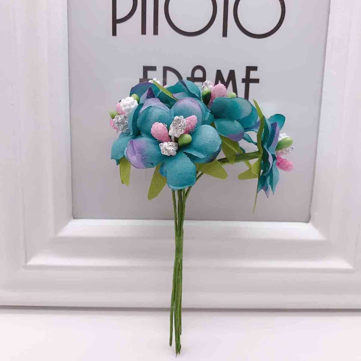 6 sztuk/partia małe polne kwiaty pręcik pączek herbaty sztuczne kwiaty na ślub dekoracja do domu samochodu scrapbooking zapasy rzemieślnicze