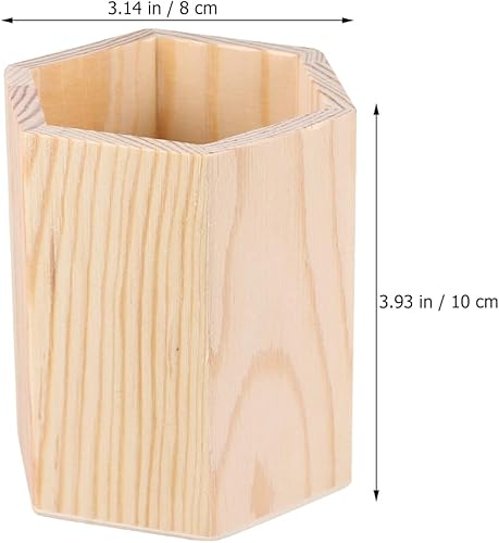 Miniatura 4 de 2 piezas de madera sin terminar para lápices, estuche de papelería, organizador de escritorio de oficina, caja de almacenamiento de papelería para