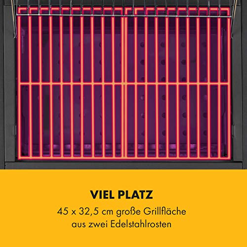 Klarstein Meat Machine - Holzkohlegril, BBQ-Grill, Smoker, Grillfläche: 45 x 32,5 cm, HeightAdjust System, inkl. Lüftungsschieber und Schornstein, integriertes Thermometer, schwarz – Bild 3