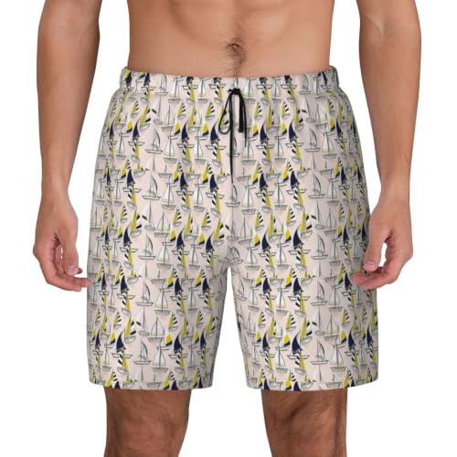 Short de bain rose homme imprimé esquisse avec tissu ultra léger
