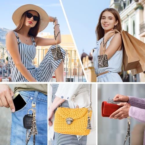 Image of KNGITRYI Small Wristlet Wallets for Women RFID Credit Card Holder Wallet Keychain Wristlet Wallet Credit Card Wallets for Women (Leopard)