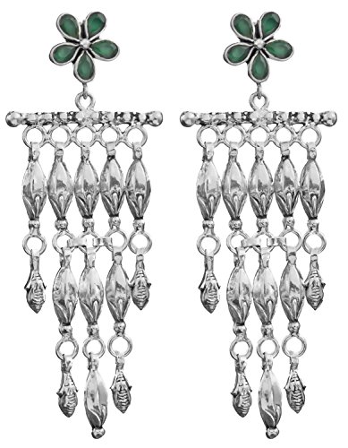 Boucles d'oreilles Onyx vert et argent sterling à puces facettées
