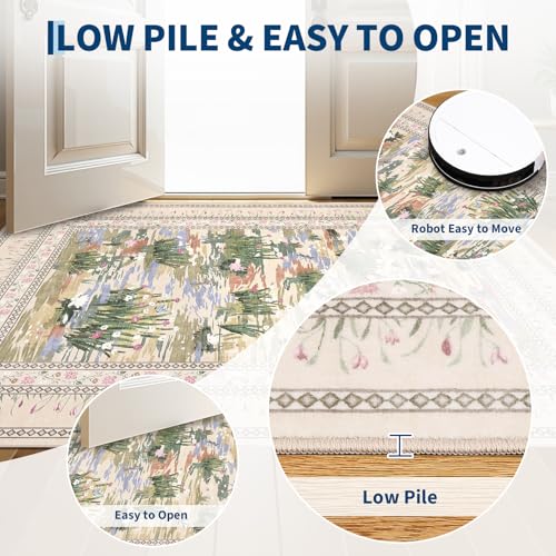 Tapete Floral Garvee 8x10 Lavable para Sala miniatura 5