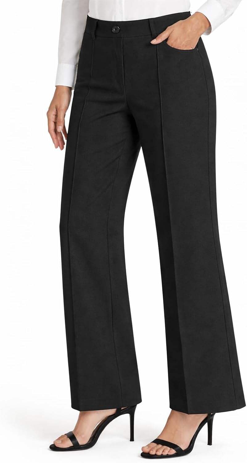 Womens Work Dress Pants Business Office Casual Outfits Comfy Stretchy Slacks Trousers Elastic Waist Pull on Pants